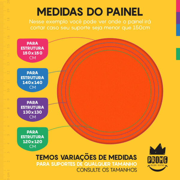 Trio Capa Cilindro + Painel Redondo 3D Laranja Fluorescente 1,50m Veste Fácil - Image 4