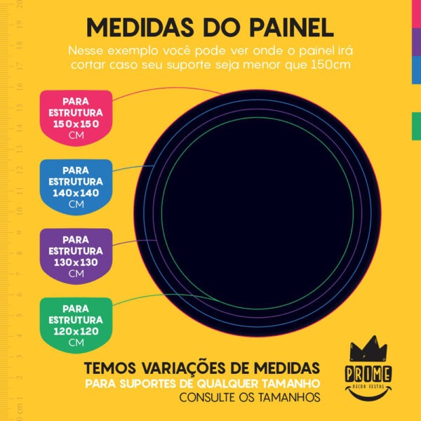 Trio Capa Cilindro + Painel Redondo 3D Marinho 1,50m Veste Fácil - Image 4