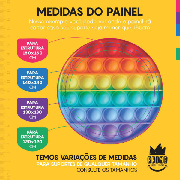 Kit Casado Pop It  Painel Redondo Trio Capas Cilindro Retangular Vertical Em Tecido - Image 4