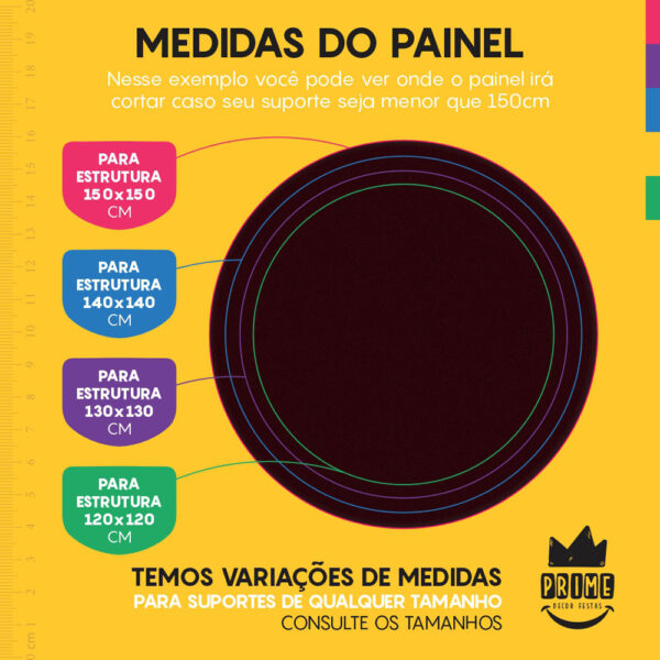 Trio Capa Cilindro + Painel Redondo 3D Vinho 1,50m Veste Fácil - Image 4