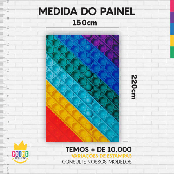 Kit Casado Pop It  Painel Redondo Trio Capas Cilindro Retangular Vertical Em Tecido - Image 5
