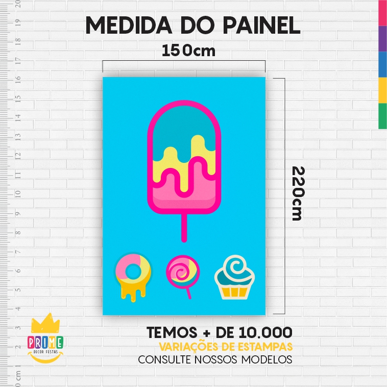 Painel de Festa Retangular 3D Doces Casadinho 1,50m x 2,20 - Imagem 4