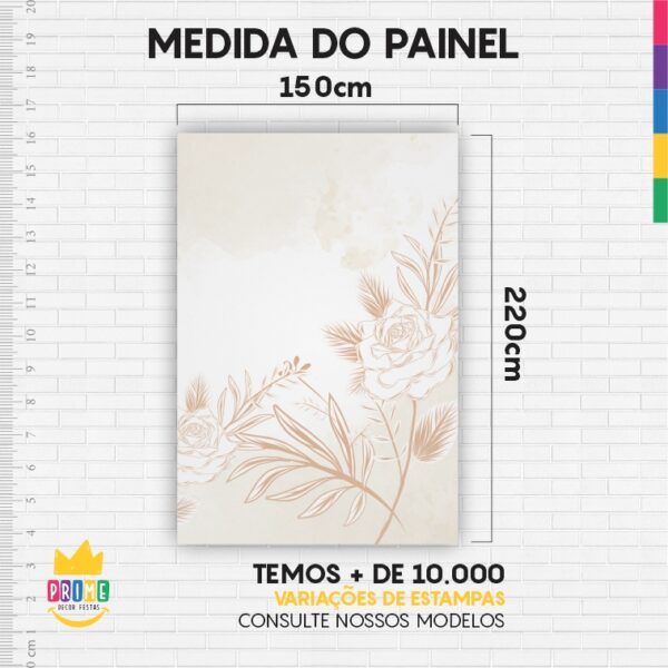 Painel de Festa Retangular 3D Floral Casadinho 1,50m x 2,20 - Image 4