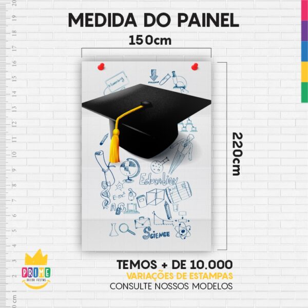 Painel de Festa Retangular 3D Formatura Casadinho 1,50m x 2,20 - Image 4