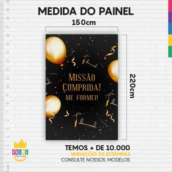 Painel de Festa Retangular 3D Formatura Casadinho 1,50m x 2,20 - Image 3
