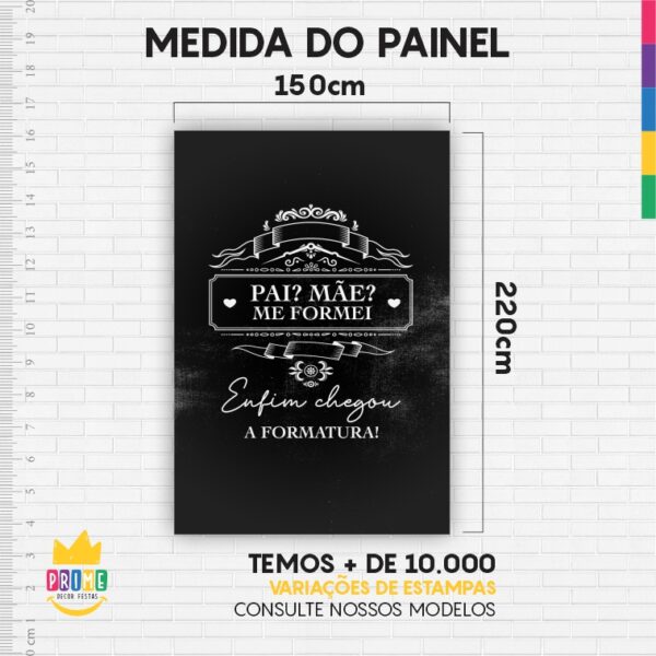 Painel de Festa Retangular 3D Formatura Casadinho 1,50m x 2,20 - Image 4