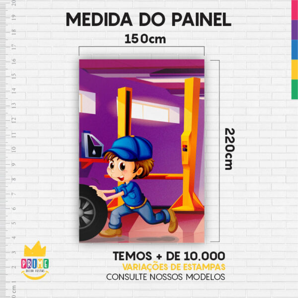 Painel de Festa Retangular 3D Oficina Casadinho 1,50m x 2,20 - Image 4