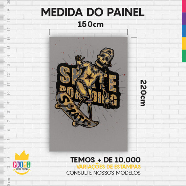 Painel de Festa Retangular 3D Skate Casadinho 1,50m x 2,20 - Image 4