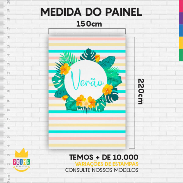 Painel de Festa Retangular 3D Verão Casadinho 1,50m x 2,20 - Image 4