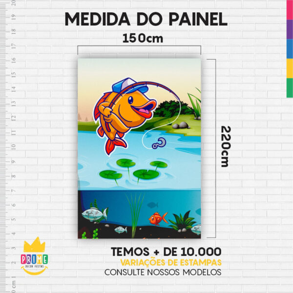 Painel de Festa Retangular 3D Pescaria Casadinho 1,50m x 2,20 - Image 4