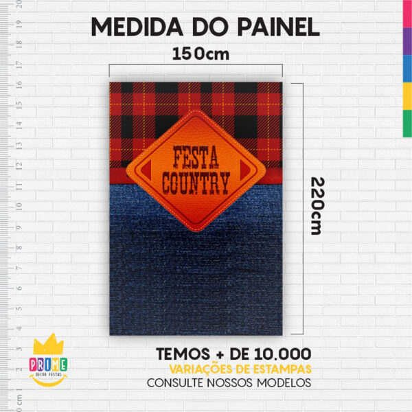 Painel de Festa Retangular 3D Festa Country Casadinho 1,50m x 2,20 - Image 4