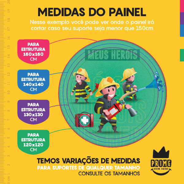 Kit Casado Bombeiro Painel Redondo Trio Capas Cilindro Retangular Vertical Em Tecido - Image 4
