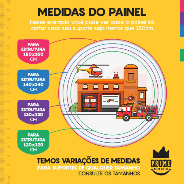 Kit Casado Bombeiro Painel Redondo Trio Capas Cilindro Retangular Vertical Em Tecido - Image 4