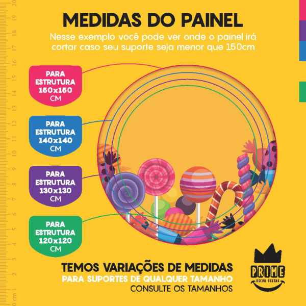 Kit Casado Doces Painel Redondo Trio Capas Cilindro Retangular Vertical Em Tecido - Image 4
