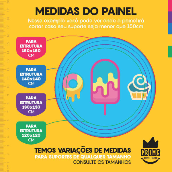 Kit Casado Doces Painel Redondo Trio Capas Cilindro Retangular Vertical Em Tecido - Image 4