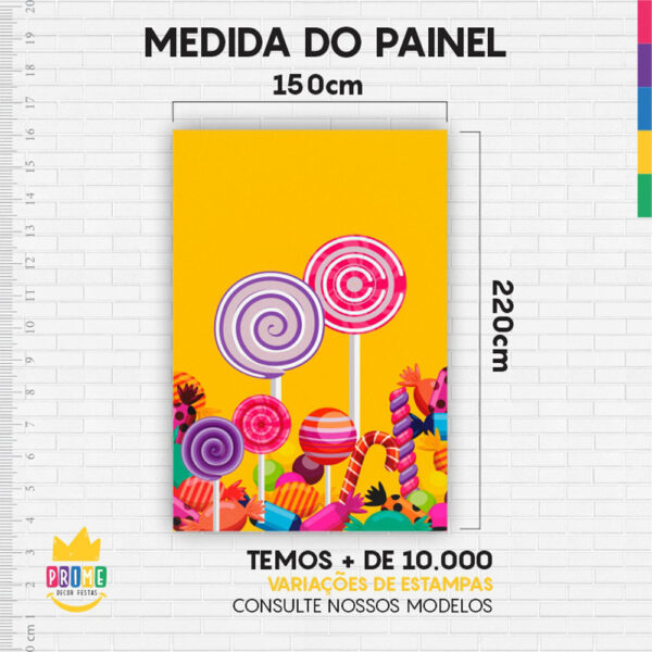 Kit Casado Doces Painel Redondo Trio Capas Cilindro Retangular Vertical Em Tecido - Image 6