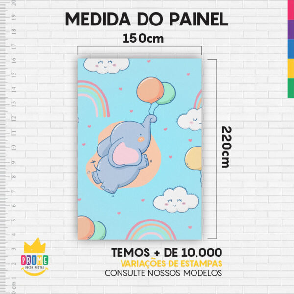 Kit Casado Elefantinho Painel Redondo Trio Capas Cilindro Retangular Vertical Em Tecido - Image 6