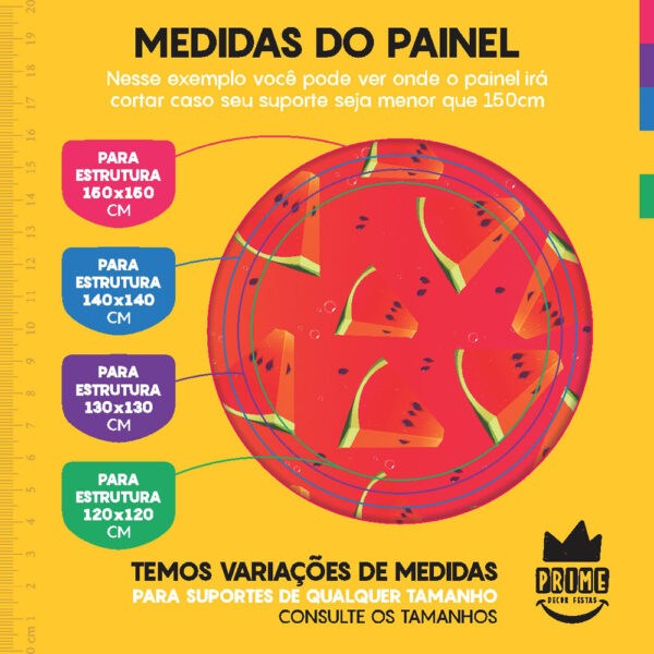 Kit Casado Frutas Painel Redondo Trio Capas Cilindro Retangular Vertical Em Tecido - Image 4