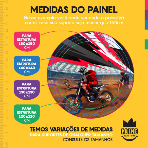 Kit Casado Motocross Painel Redondo Trio Capas Cilindro Retangular Vertical Em Tecido - Image 4