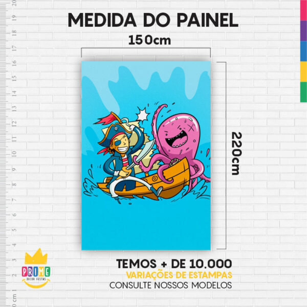 Kit Casado Pirata Painel Redondo Trio Capas Cilindro Retangular Vertical Em Tecido - Image 6