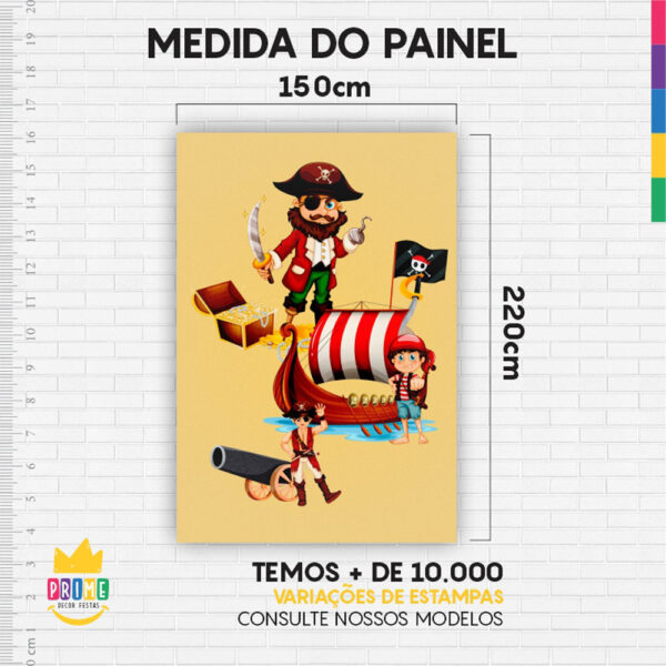 Kit Casado Pirata Painel Redondo Trio Capas Cilindro Retangular Vertical Em Tecido - Image 6