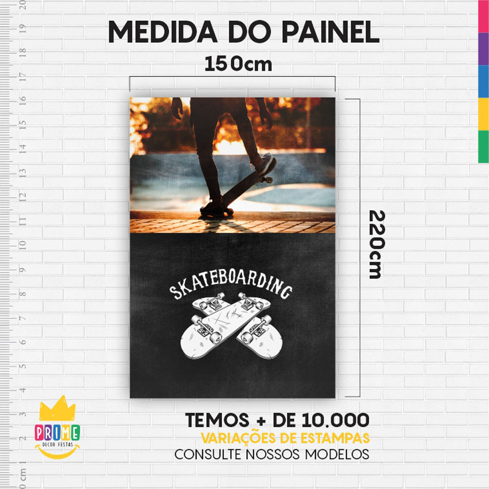 Kit Casado Skate Painel Redondo Trio Capas Cilindro Retangular Vertical Em Tecido - Imagem 6