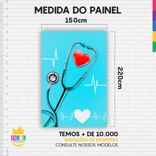 Kit Casado Medicina Painel Redondo Trio Capas Cilindro Retangular Vertical Em Tecido - Image 6
