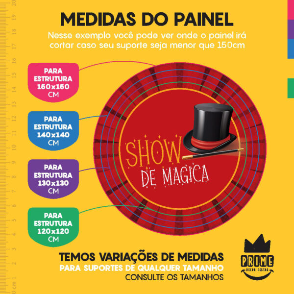 Kit Casado Magica Painel Redondo Trio Capas Cilindro Retangular Vertical Em Tecido - Image 4