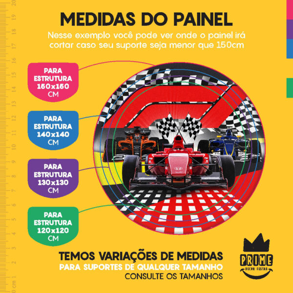 Kit Casado Formula 1 Painel Redondo Trio Capas Cilindro Retangular Vertical Em Tecido - Image 4