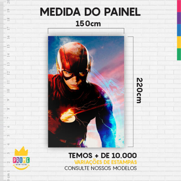 Kit Casado The Flash Painel Redondo Trio Capas Cilindro Retangular Vertical Em Tecido - Image 6