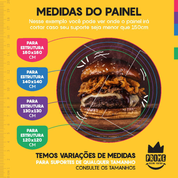 Kit Casado Hamburguer Painel Redondo Trio Capas Cilindro Retangular Vertical Em Tecido - Image 4
