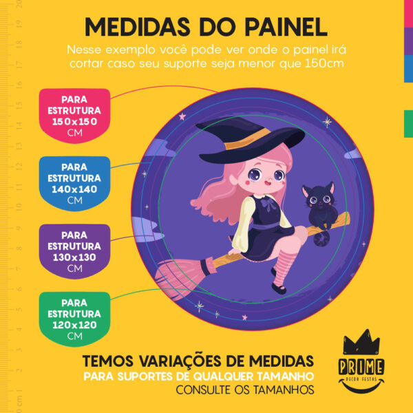 Kit Casado Halloween Painel Redondo Trio Capas Cilindro Retangular Vertical Em Tecido - Image 4