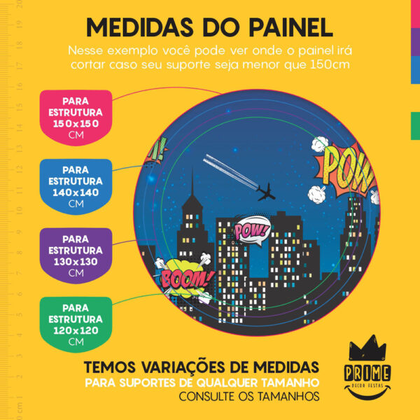 Kit Casado Prédio Herói Painel Redondo Trio Capas Cilindro Retangular Vertical Em Tecido - Image 4