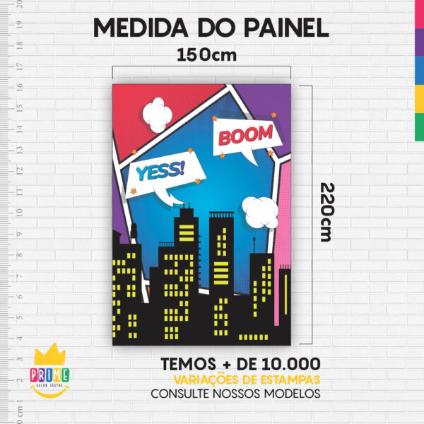 Kit Casado Prédio Herói Painel Redondo Trio Capas Cilindro Retangular Vertical Em Tecido - Image 6