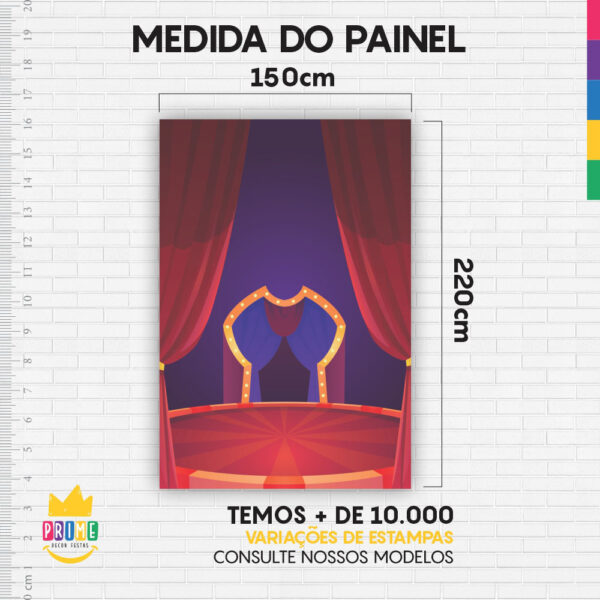 Kit Casado Circo Painel Redondo Trio Capas Cilindro Retangular Vertical Em Tecido - Image 5