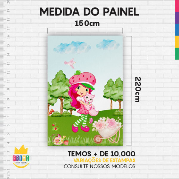 Kit Casado Moranguinho Painel Redondo Trio Capas Cilindro Retangular Vertical Em Tecido - Image 6