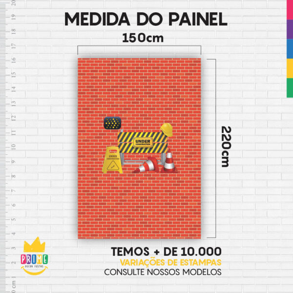 Kit Casado Construção Painel Redondo Trio Capas Cilindro Retangular Vertical Em Tecido - Image 5