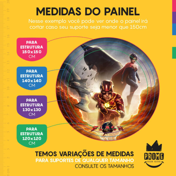 Painel Redondo 3D The Flash Tecido Sublimado - Image 4