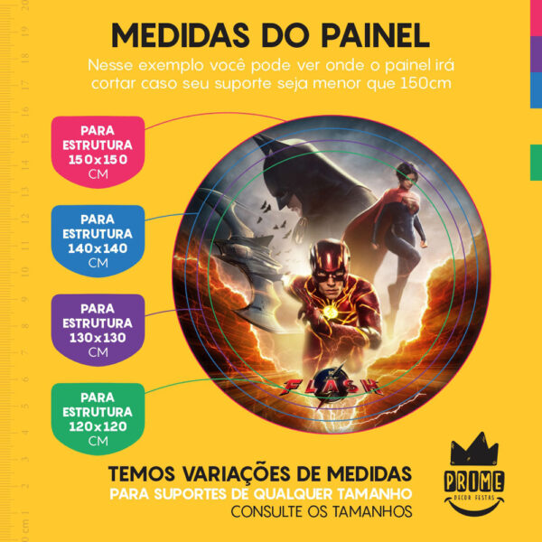 Painel Redondo 3D The Flash Tecido Sublimado - Image 4