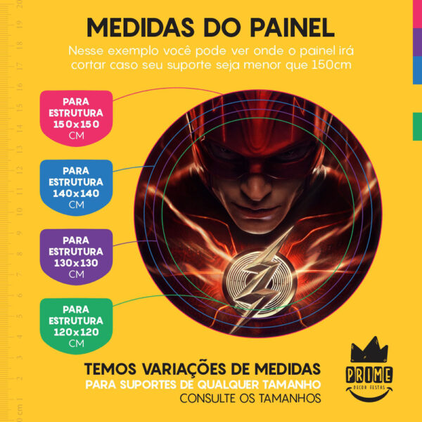 Trio Capa Cilindro + Painel Redondo 3D The Flash 1,50m Veste Fácil - Image 4