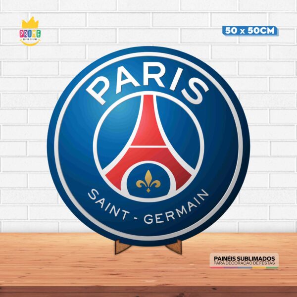 Painel Redondo 3D Saint Germain Tecido 50cm X 50cm Com Suporte MDF