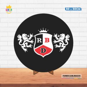 Painel Redondo 3D Rebelde Tecido 50cm X 50cm Com Suporte MDF