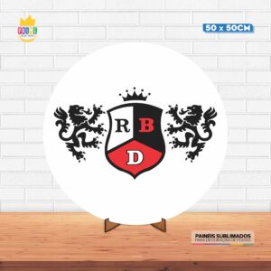 Painel Redondo 3D Rebelde Branco Tecido 50cm X 50cm Com Suporte MDF