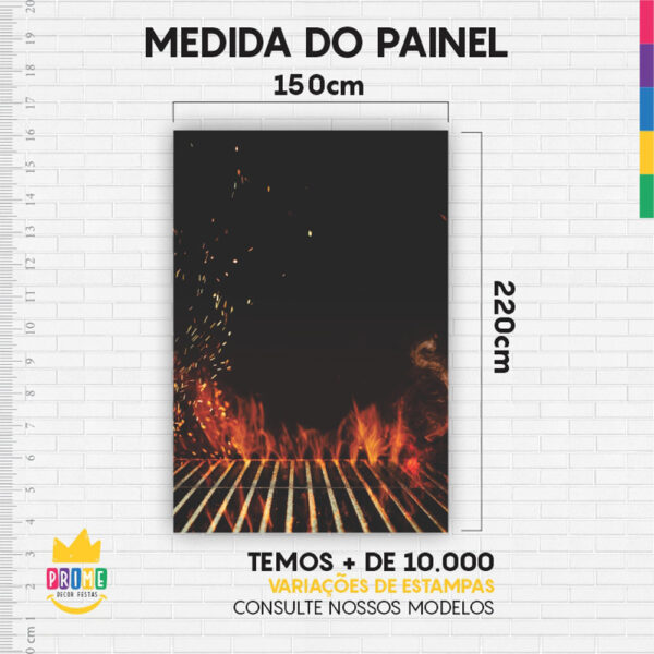 Painel de Festa Retangular 3D Churrasco Casadinho 1,50m x 2,20 - Image 4