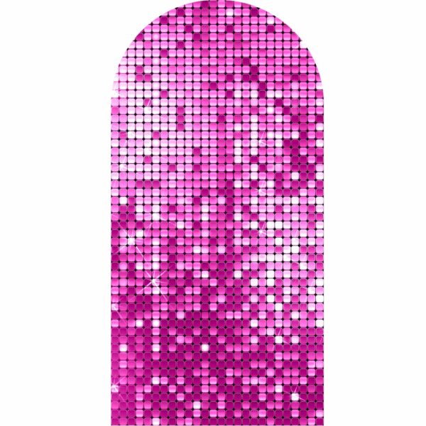 Painel De Festa Romano Decorativo Euphoria Paetê Rosa Pink