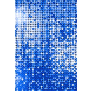 Painel de Festa Retangular 3D Euphoria Paetê Azul Casadinho 1,50m x 2,20m