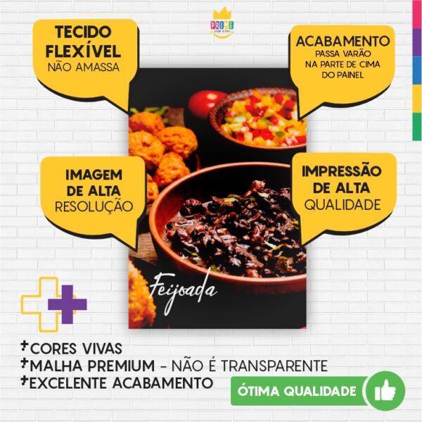 Painel de Festa Retangular 3D Feijoada Casadinho 1,50m x 2,20 - Image 3