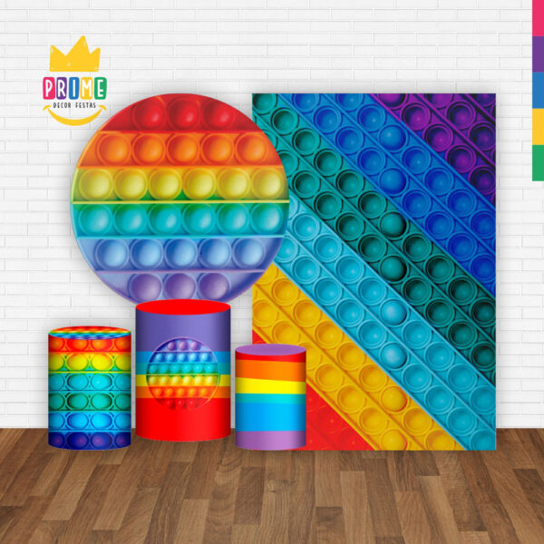 Kit Casado Pop It  Painel Redondo Trio Capas Cilindro Retangular Vertical Em Tecido - Image 2