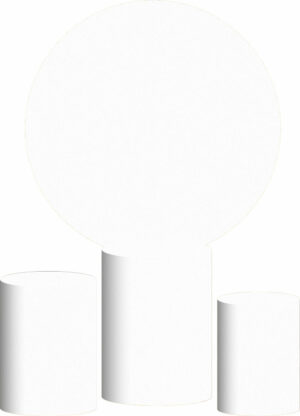 Trio Capa Cilindro + Painel Redondo 3D Branco 1,50m Veste Fácil