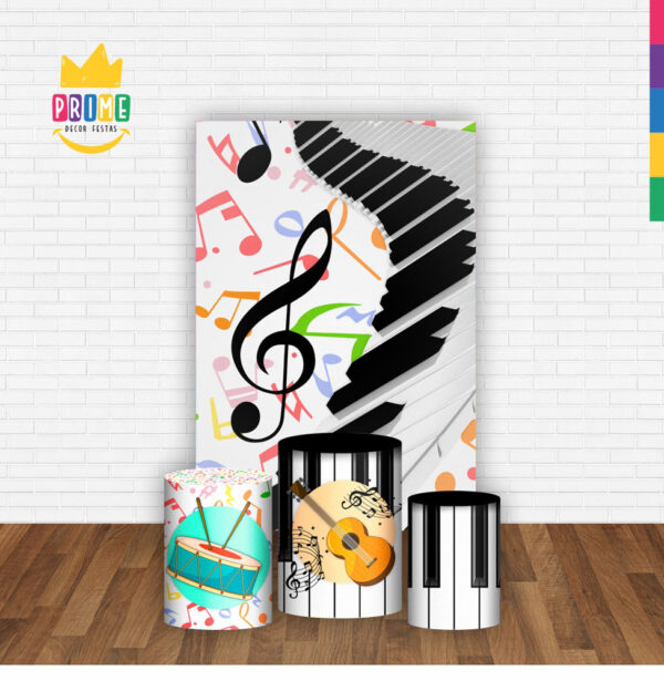 Kit Casado Musica Instrumentos Trio Capa Cilindro Retangular Tecido - Image 2